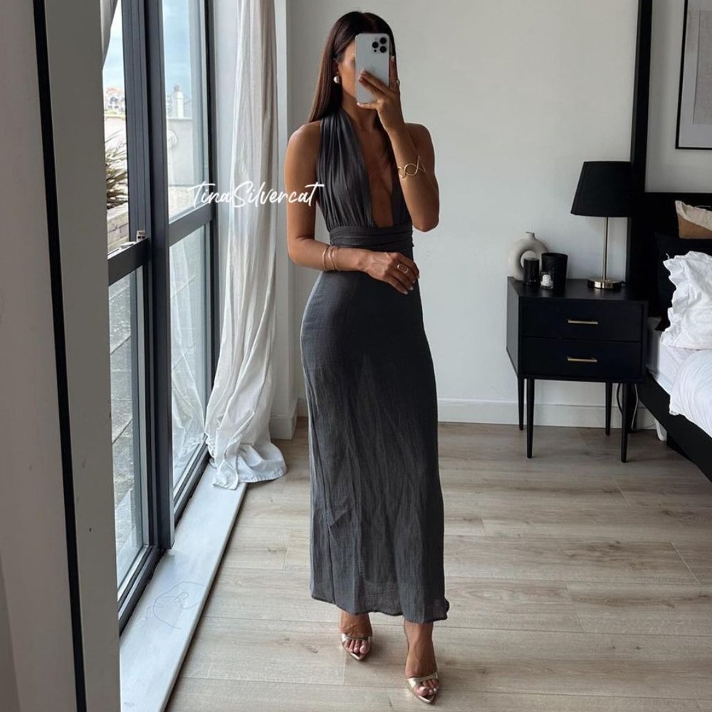 BLOGGER'S FAVE! Zara Long Halter Dress NWT
